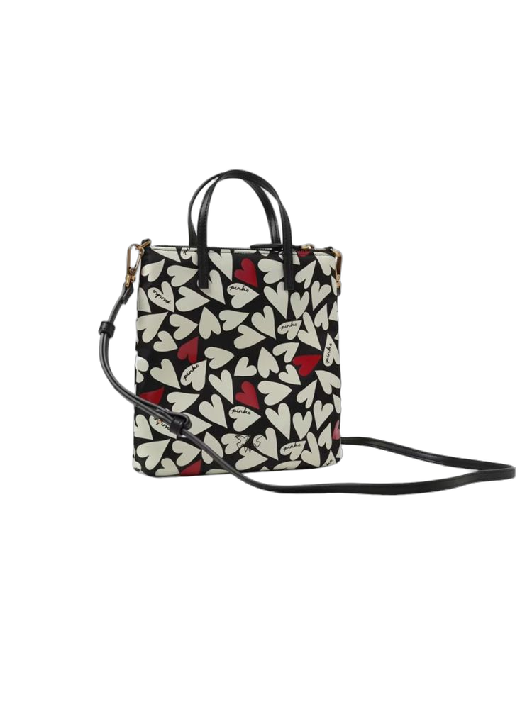 Pinko Love Berry Shoulder Bag — Black Polyester