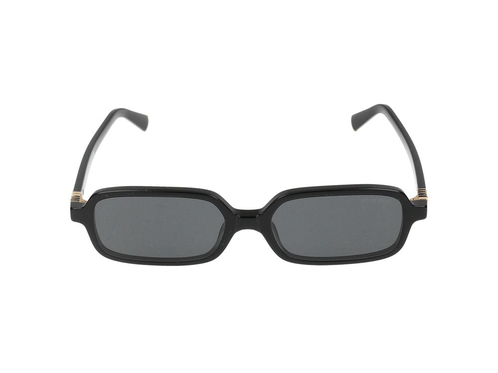 Miu Miu 0mu Rectangular Acetate Sunglasses — Black