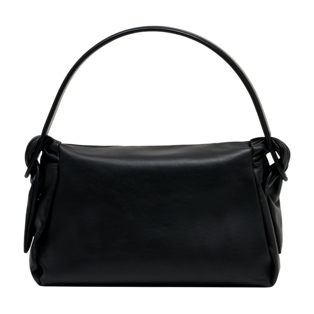 Kenzo Gathered Calfskin Shoulder Bag — Black