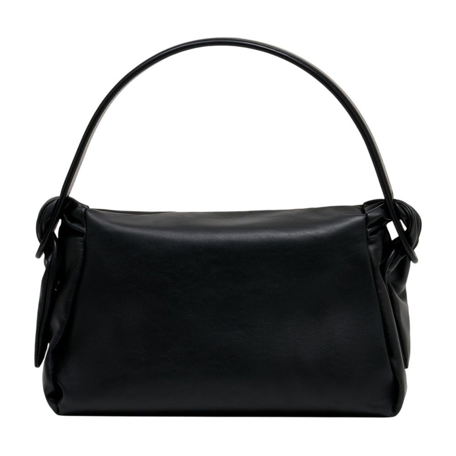 Kenzo Gathered Calfskin Shoulder Bag — Black
