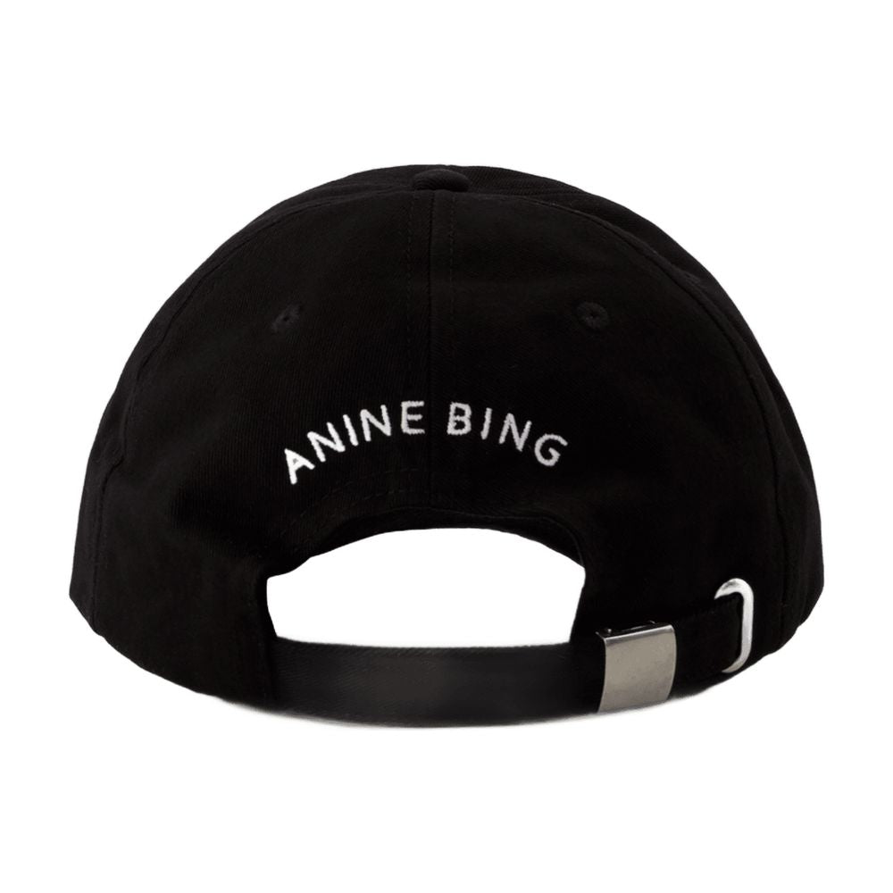 Anine Bing S-12-9084-000 Cotton Baseball Cap — Black Caps