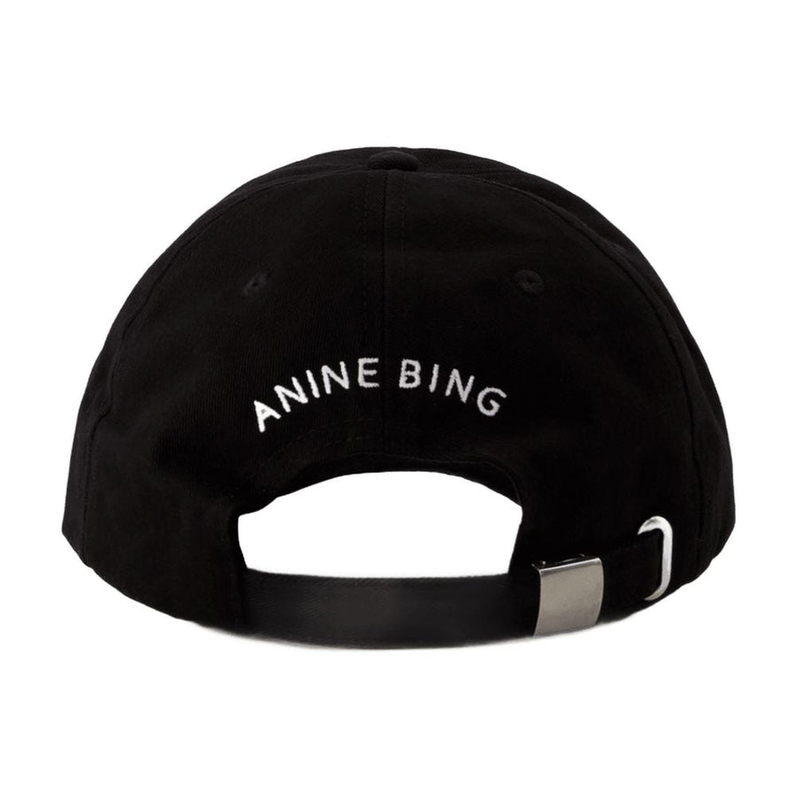 Anine Bing S-12-9084-000 Cotton Baseball Cap — Black Caps