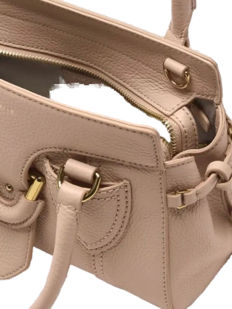Coccinelle Top Handle Bag — Beige Cow Leather