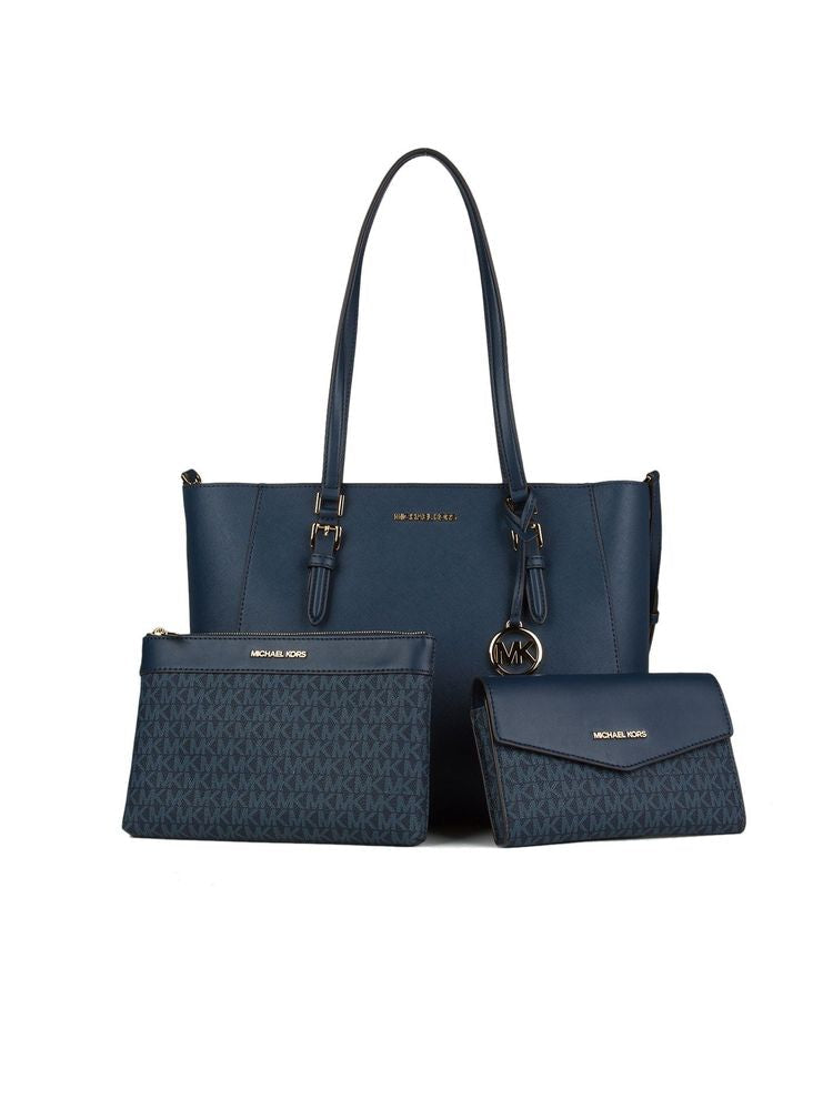 Michael Kors Charlotte Tote Bag — Navy 88.coated Canvas