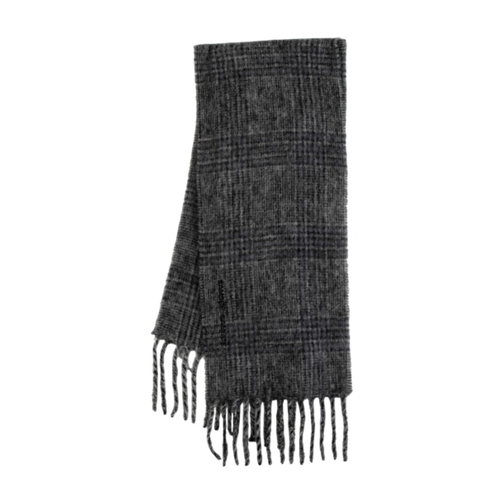 Samsøe Wool Check Scarf — Gray Scarfs