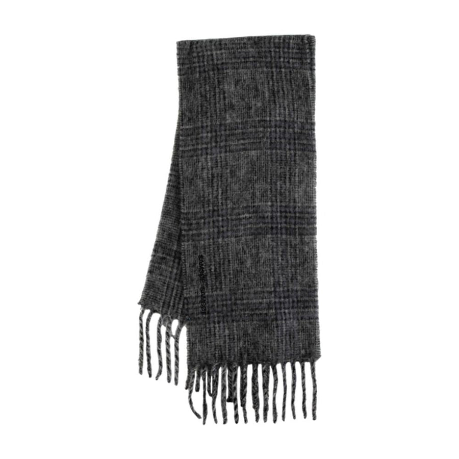 Samsøe Wool Check Scarf — Gray Scarfs