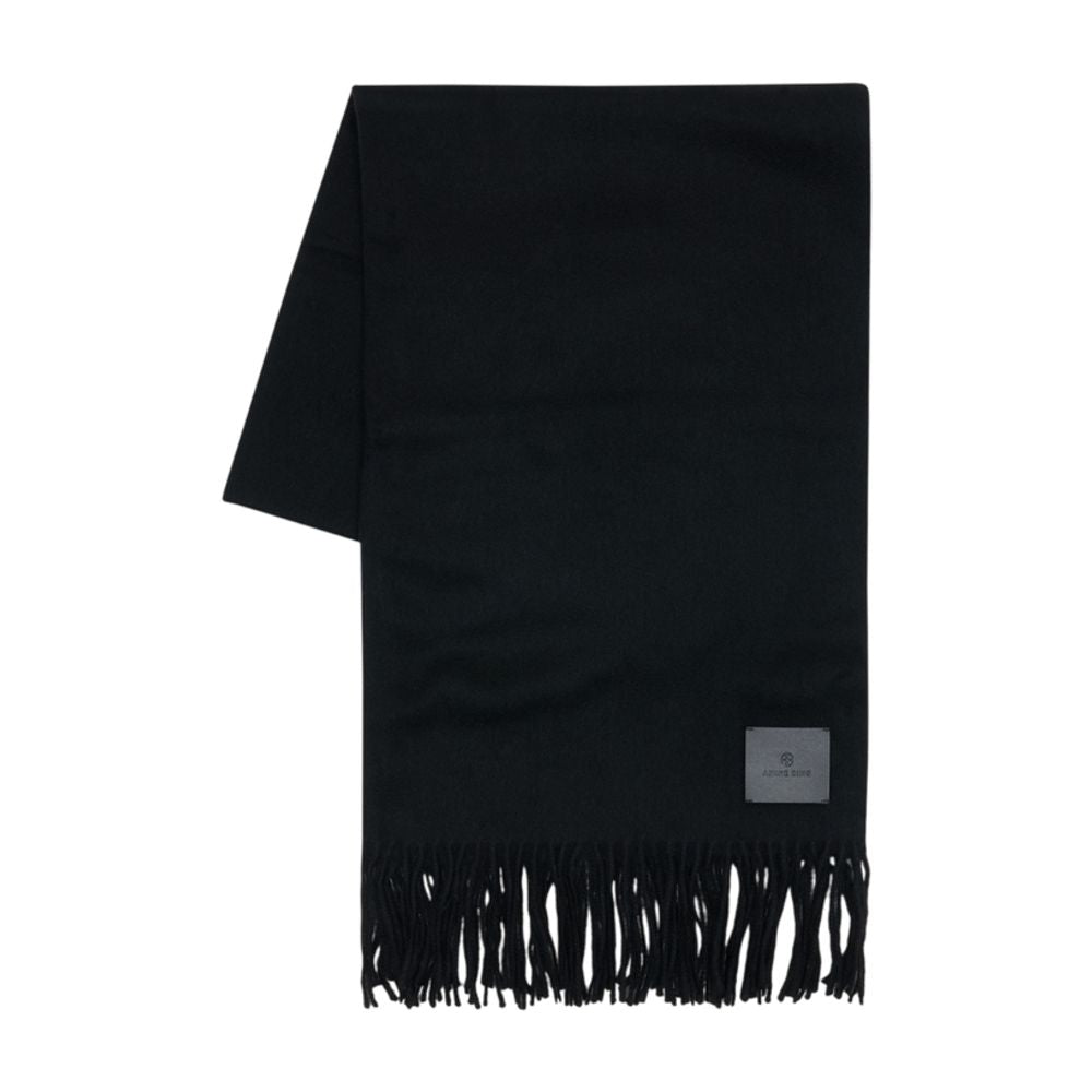 Anine Bing Augustina Scarf — Black Wool Scarfs