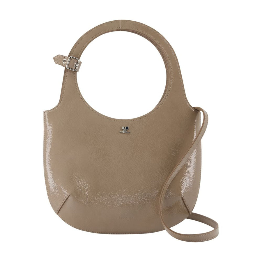 Courrèges Holy Shoulder Bag — Brown Calfskin