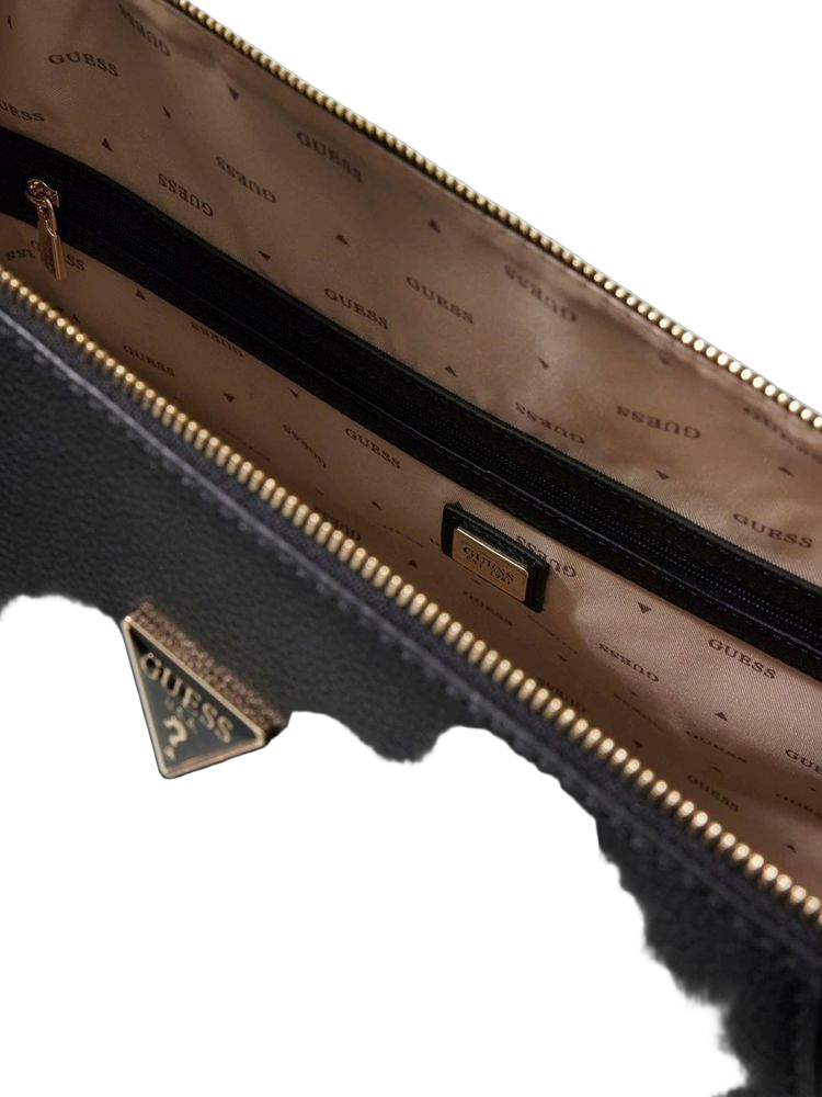 Guess Devon Shoulder Bag — Black Polyurethane