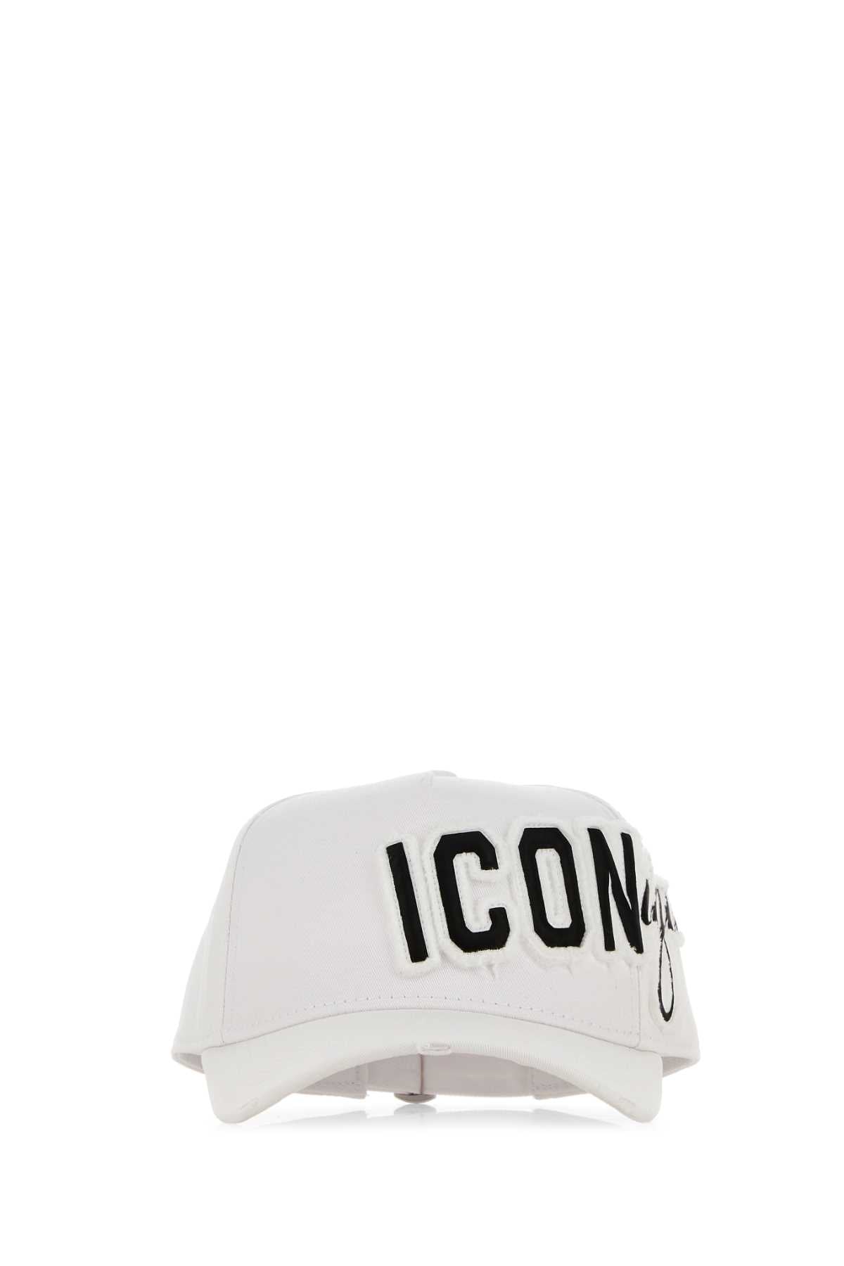 Dsquared2 Bcm099705c00001 Logo-Embroidered Baseball Cap — White Caps