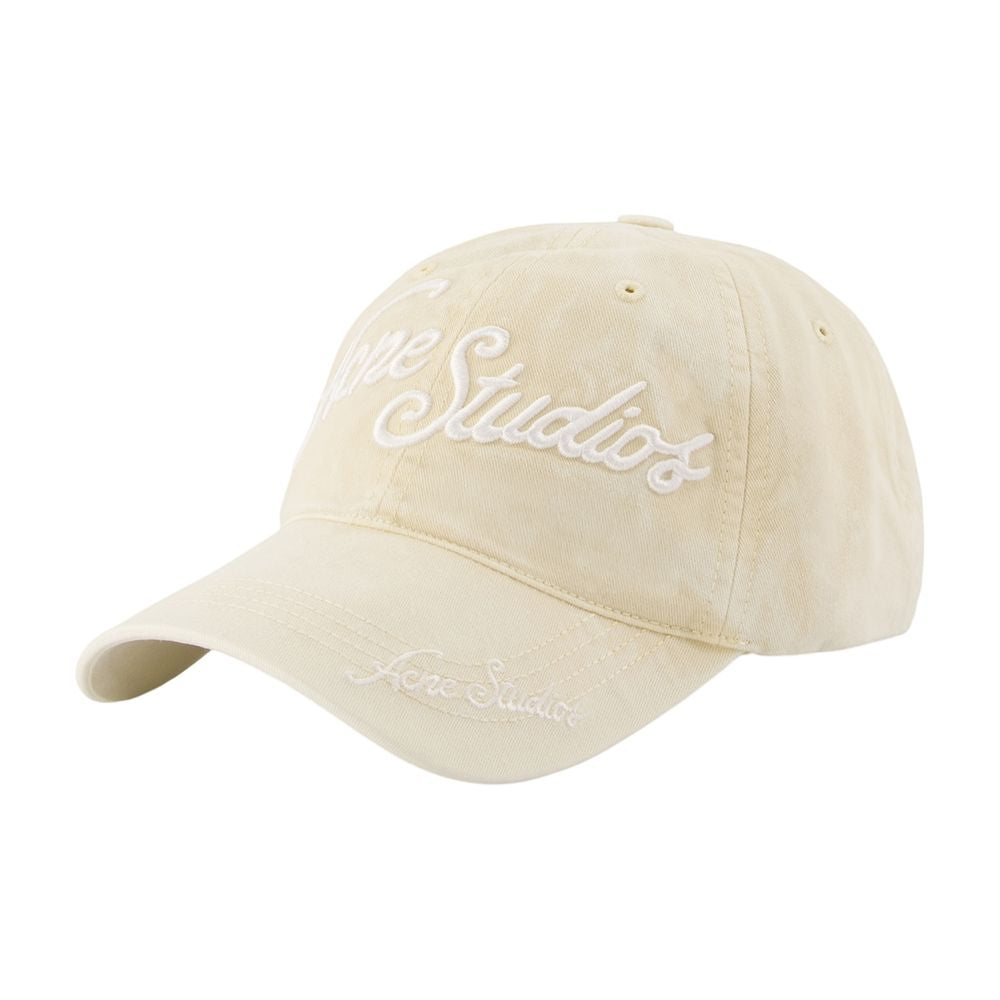 Acne Studios C40475-Ae6 Embroidered Logo Cotton Baseball Cap — Beige Caps