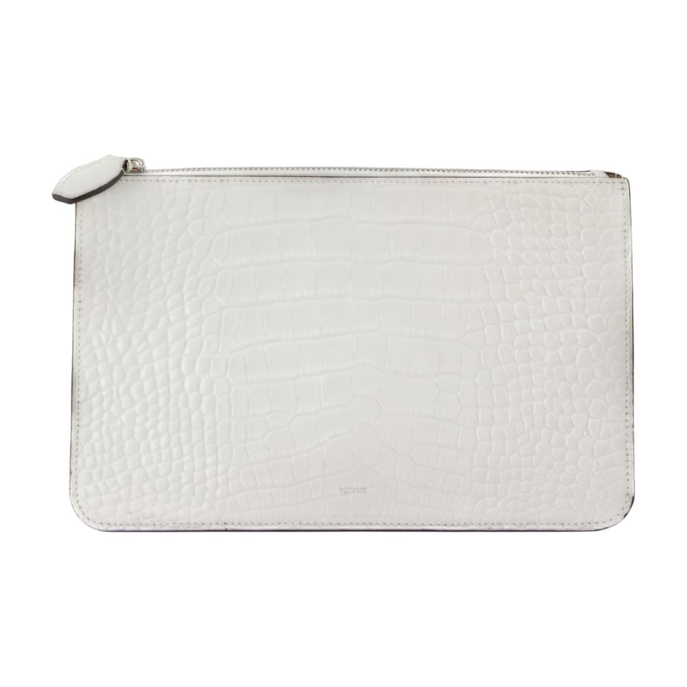 Toteme Threefold Clutch — White Calfskin Wallet
