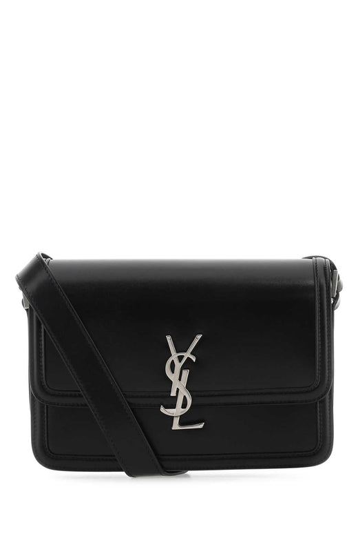 Saint Laurent Ysl Logo Leather Shoulder Bag — Black