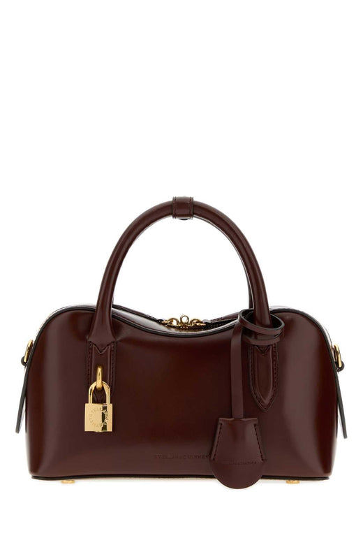 Stella Mccartney Polished Leather Top Handle Bag — Brown