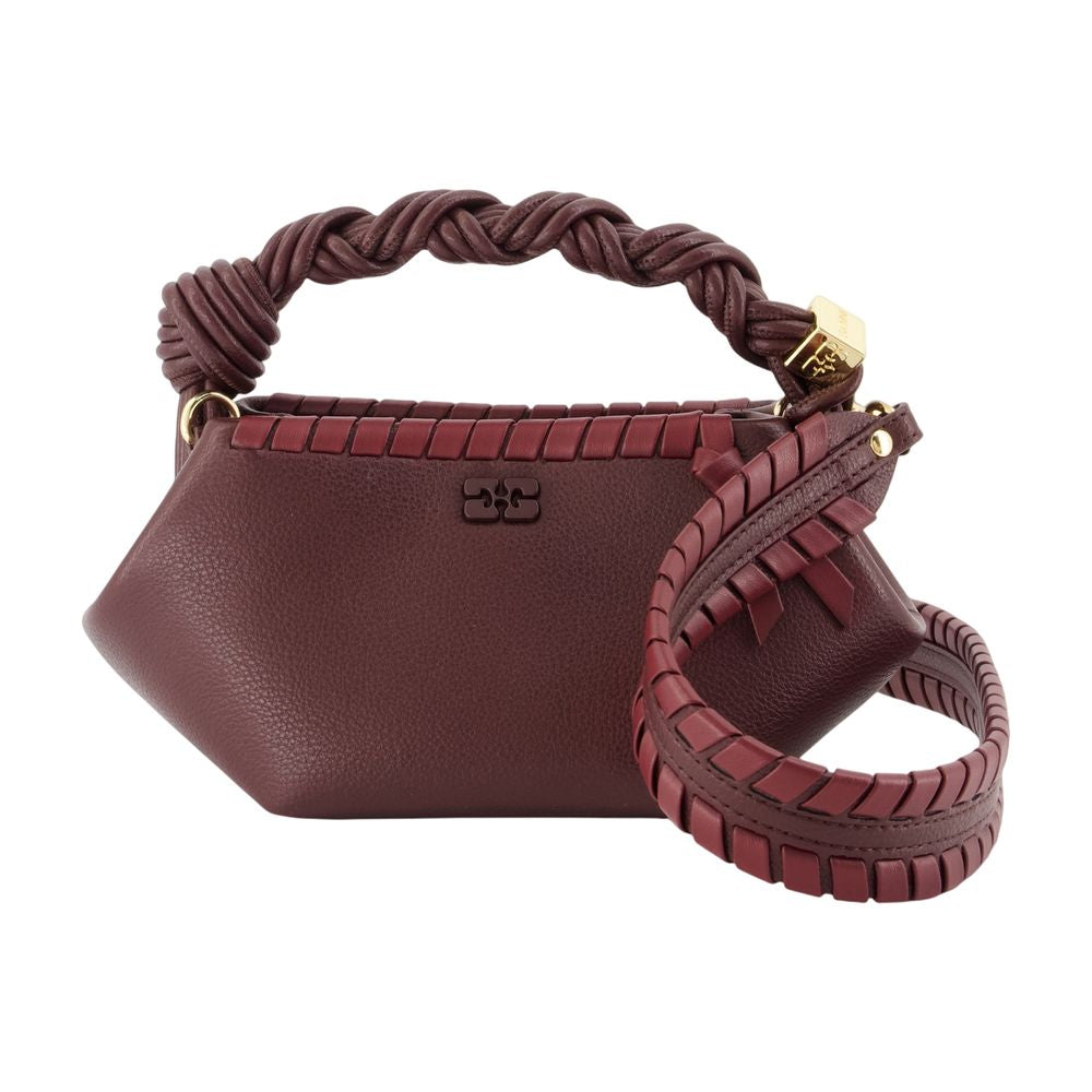 Ganni Bou Mini Bag — Burgundy Synthetic