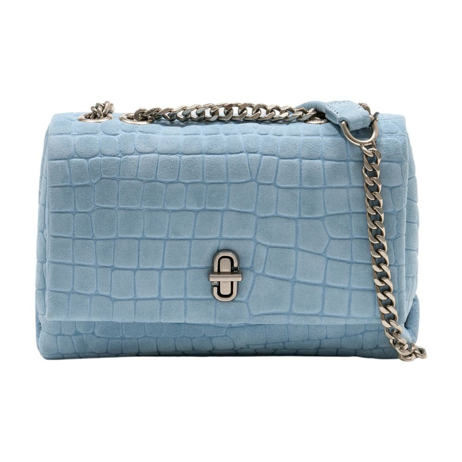 Marc Jacobs Crocodile-Embossed Leather Shoulder Bag — Blue Cowhide