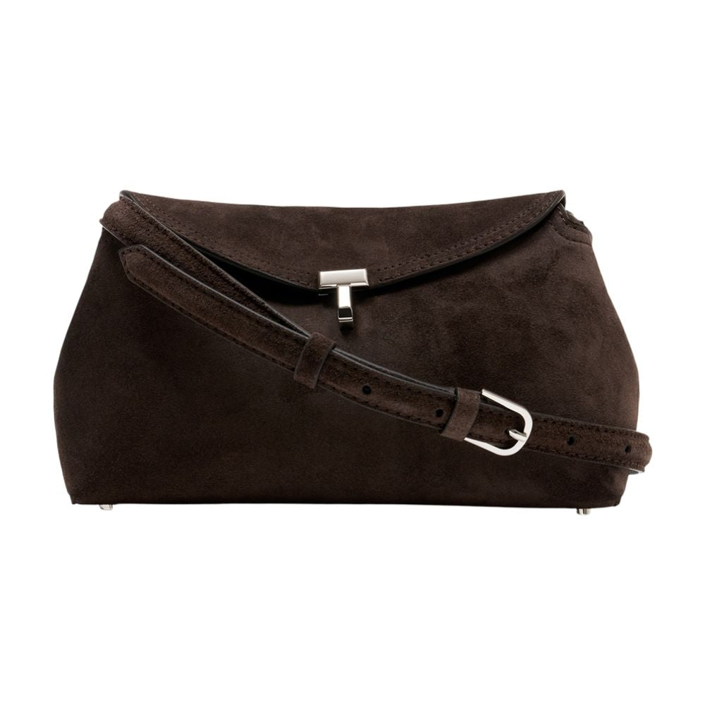 Toteme T-Lock Clutch — Brown Calfskin
