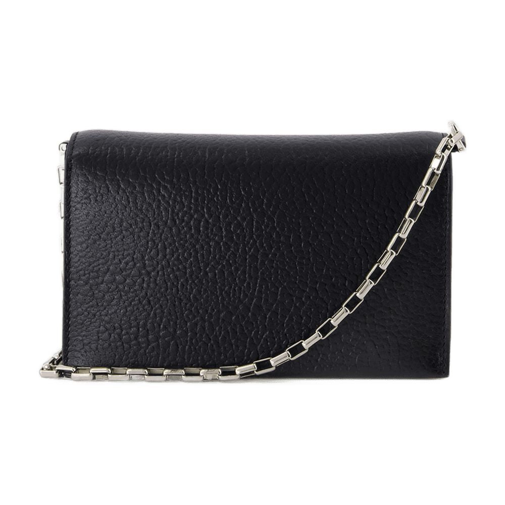 Alexander Mcqueen Mini Cross Bar Clutch — Black Lambskin