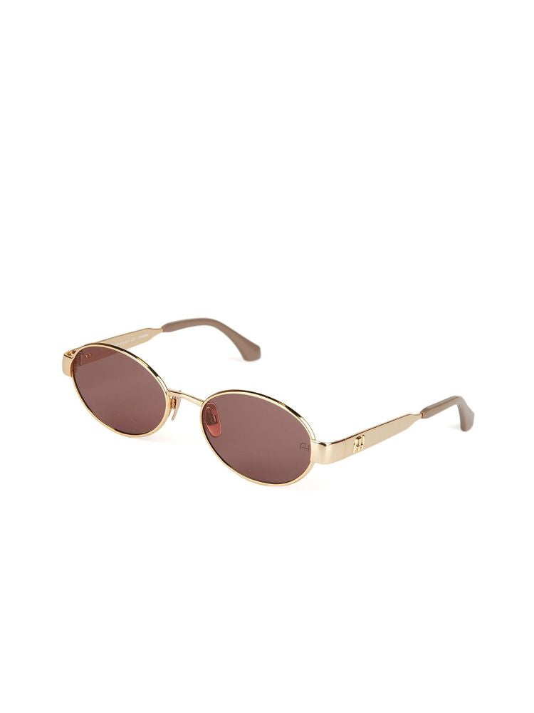 Ana Hickmann Ah3341 Metal Oval Sunglasses — Gold