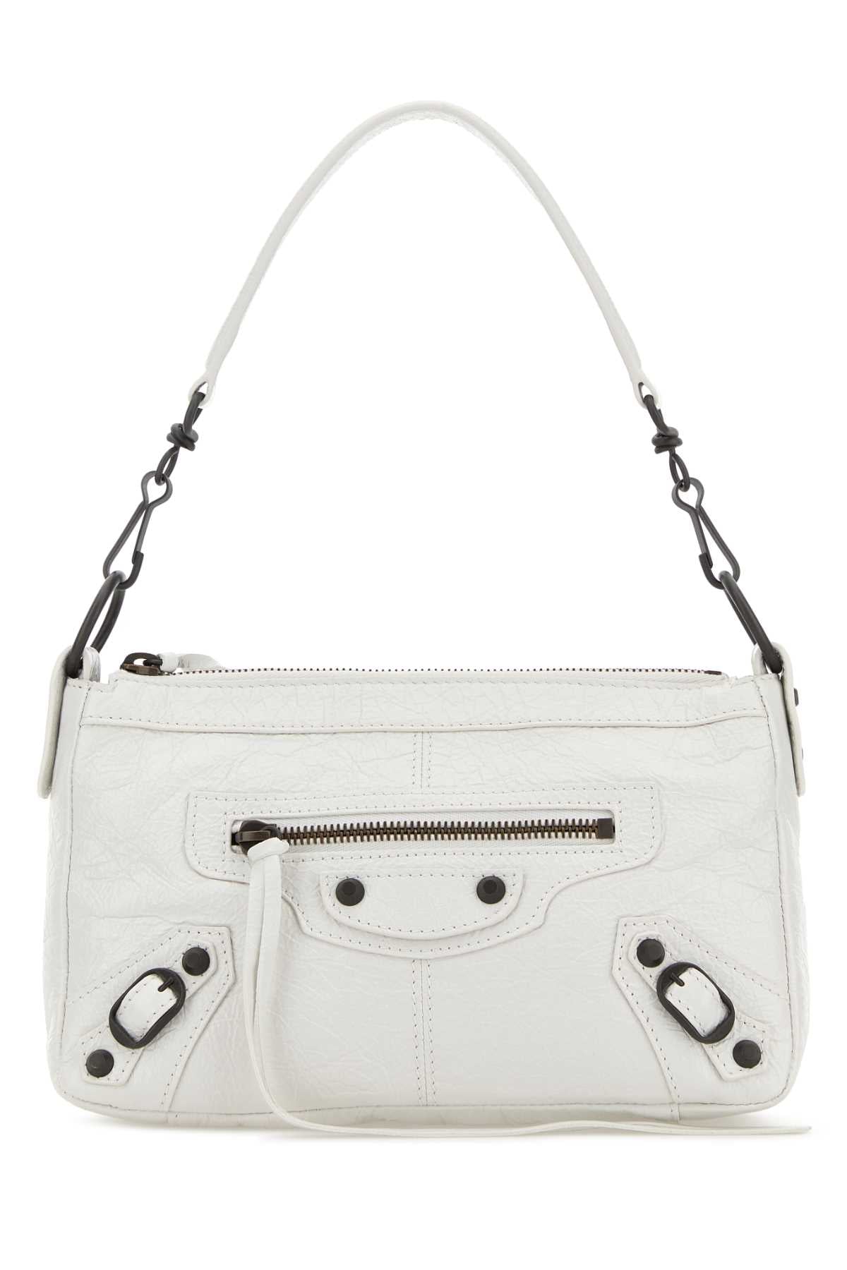 Balenciaga Le City Moto Mini Shoulder Bag — White