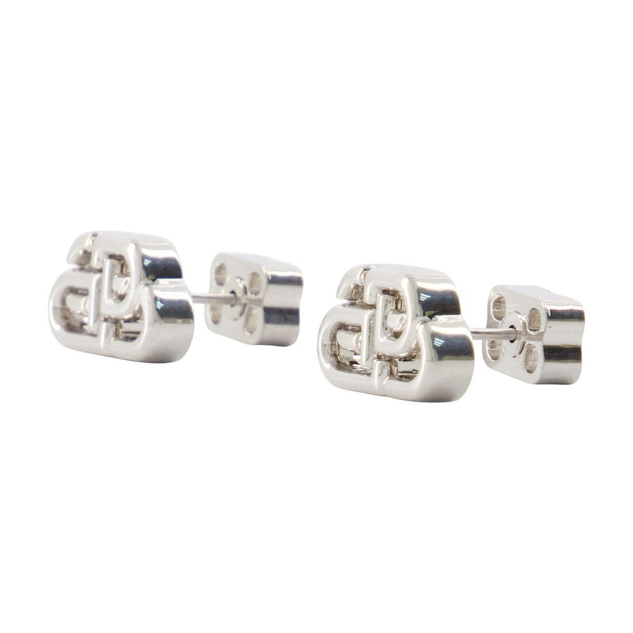 Balenciaga Bb Stud Xs Earrings — Silver Metal
