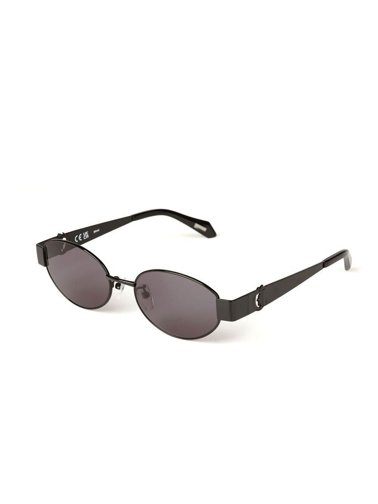 Just Cavalli Sjc152 Metal Oval Frame Sunglasses — Black