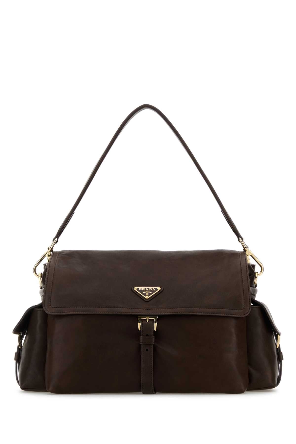 Prada Leather Shoulder Bag — Brown