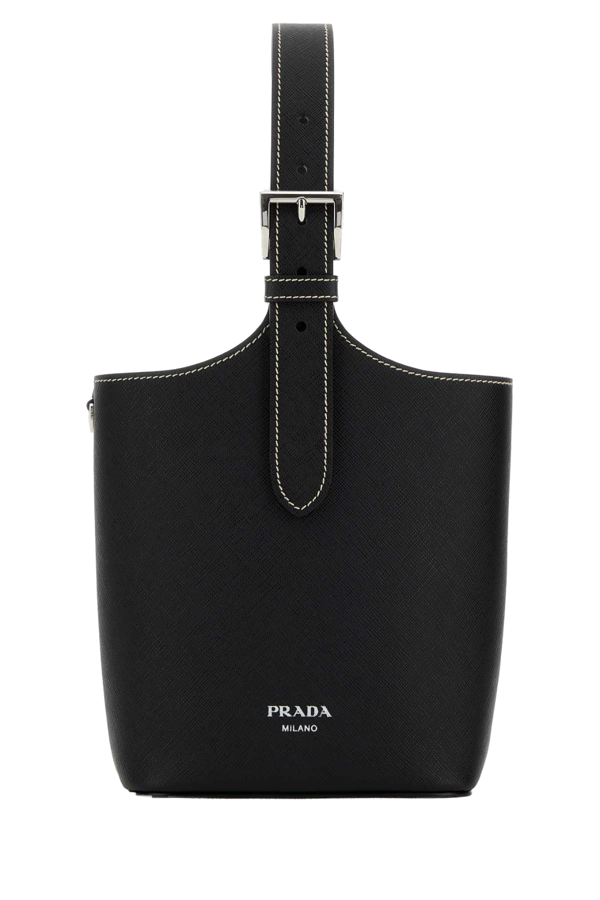 Prada Saffiano Leather Shoulder Bag — Black