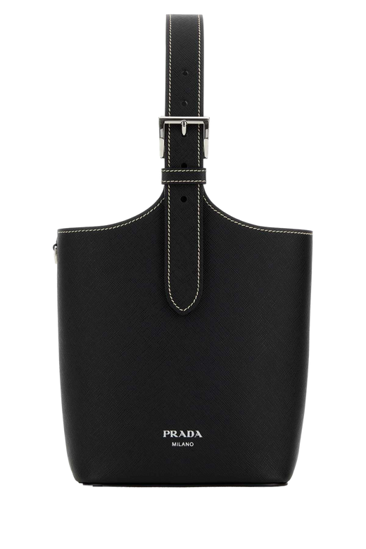 Prada Saffiano Leather Shoulder Bag — Black
