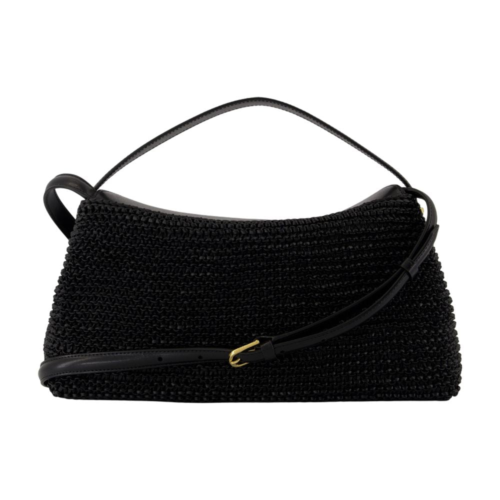 Toteme T-Lock Top Handle Bag — Black Calfskin