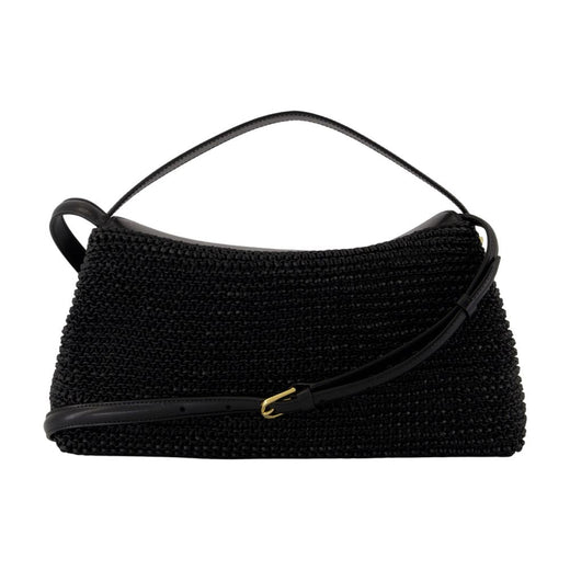 Toteme T-Lock Top Handle Bag — Black Calfskin