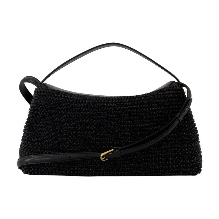 Toteme T-Lock Top Handle Bag — Black Calfskin