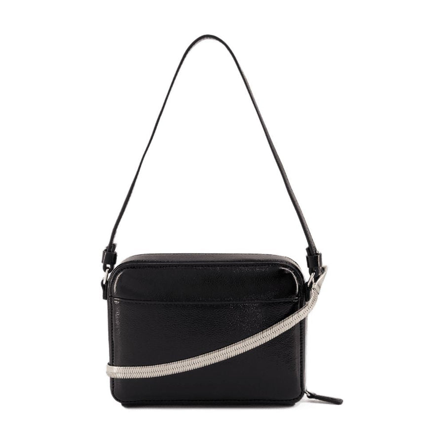 Courrèges Shoulder Bag — Black Leather