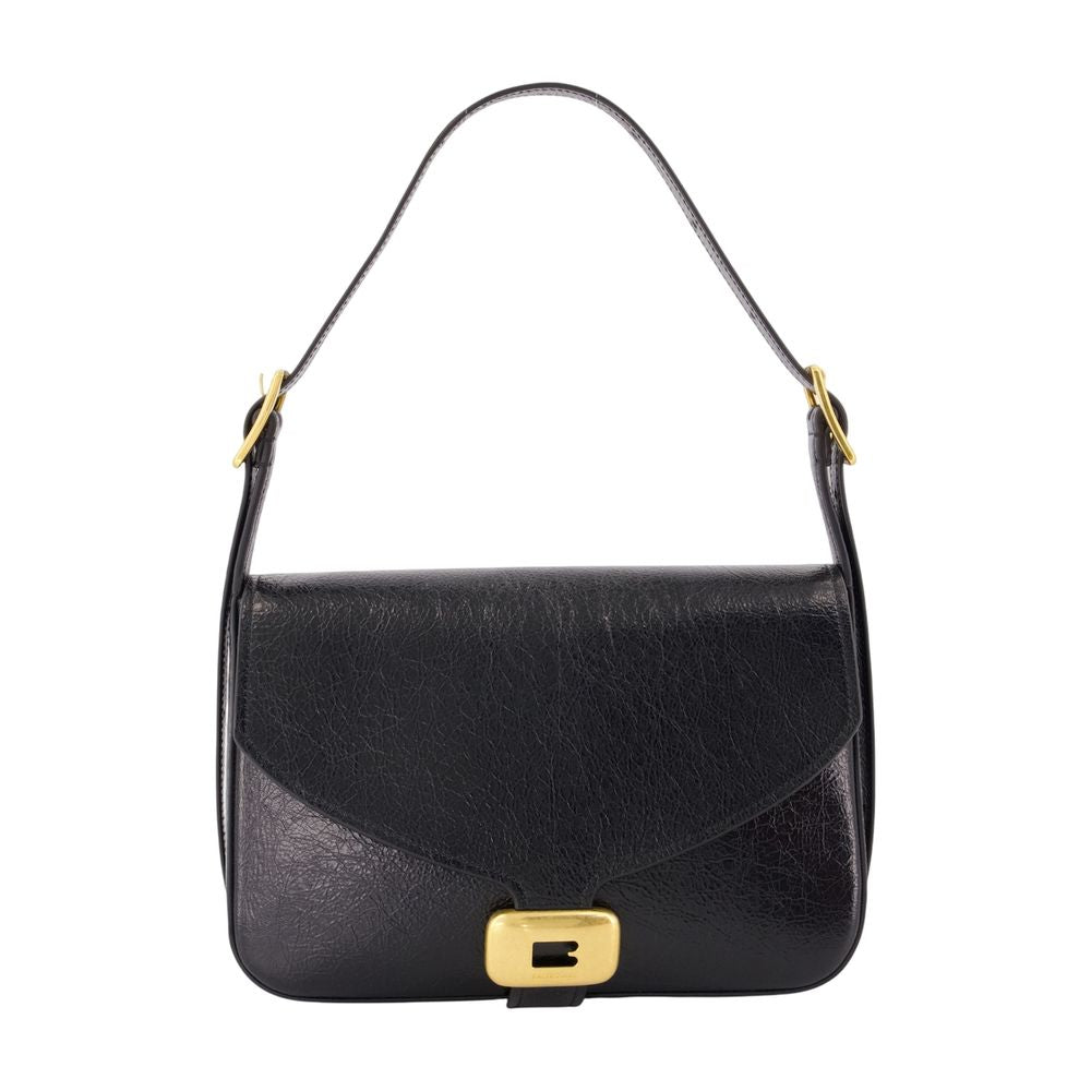 Balenciaga Clicca M Shoulder Bag — Black Lambskin