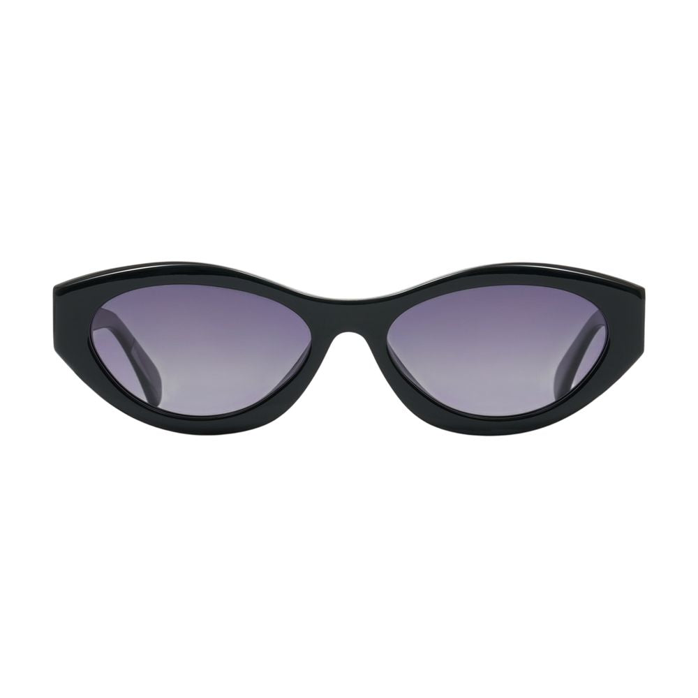 Anine Bing A-12-11746-Blk1 Acetate Oval Sunglasses — Black
