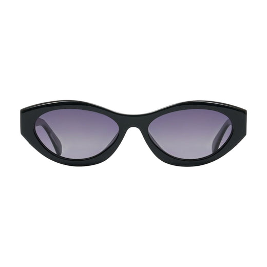 Anine Bing A-12-11746-Blk1 Acetate Oval Sunglasses — Black