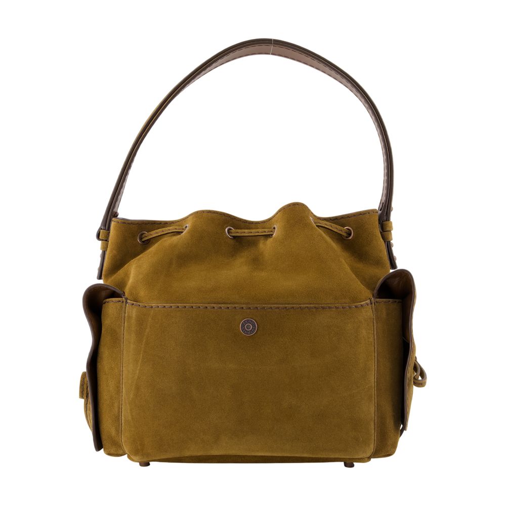 Acne Studios Multipocket Calfskin Shoulder Bag — Brown