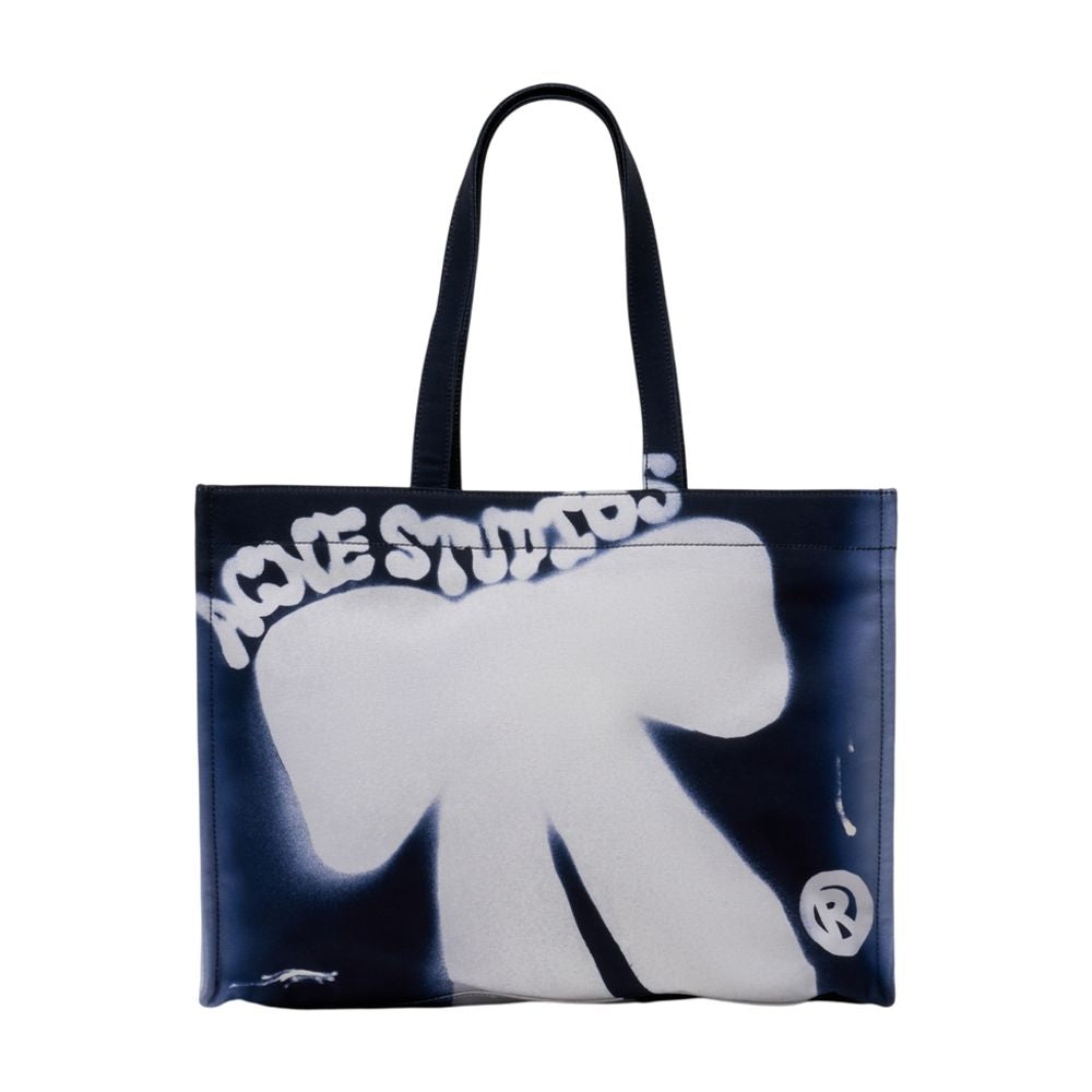 Acne Studios Logo-Graphic Cotton Tote Bag — Blue