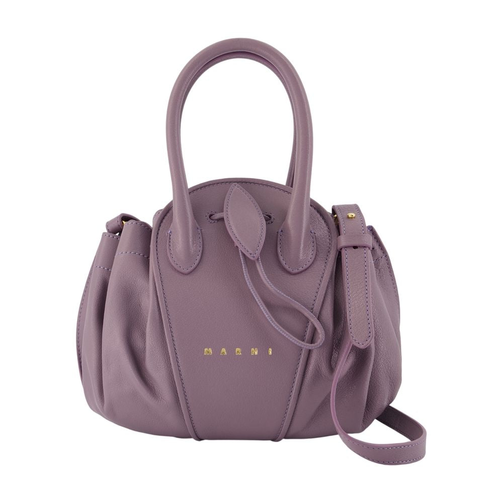 Marni Tulipea Shoulder Bag — Purple Calfskin