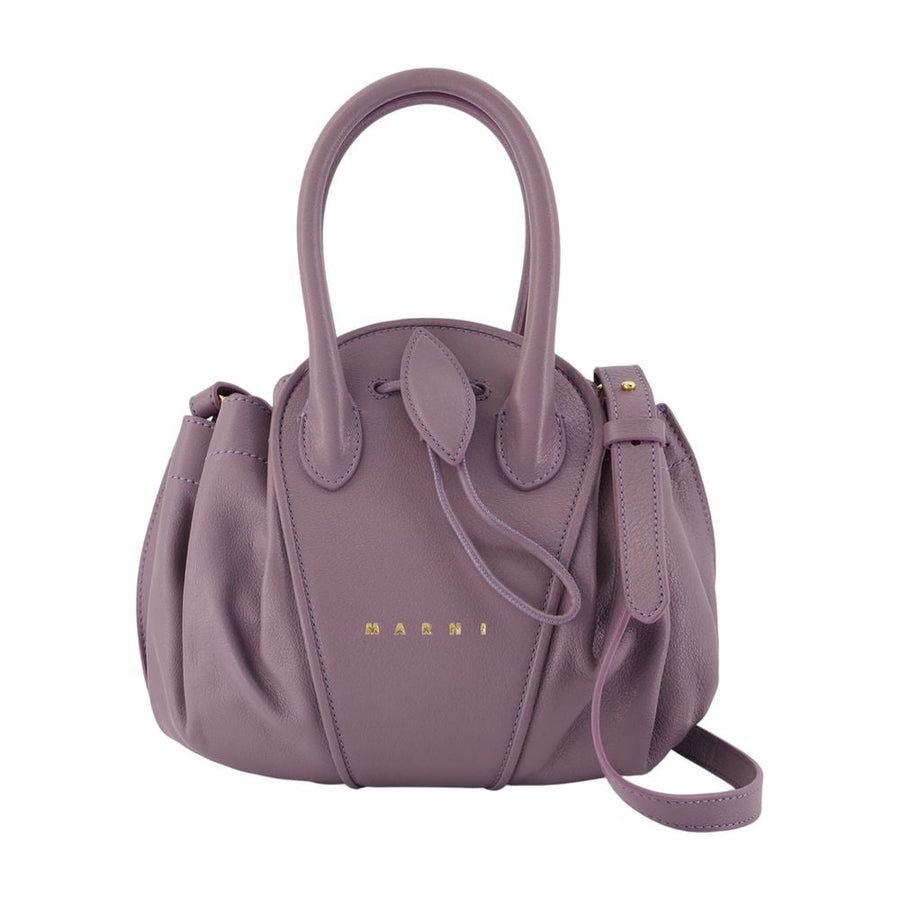 Marni Tulipea Shoulder Bag — Purple Calfskin