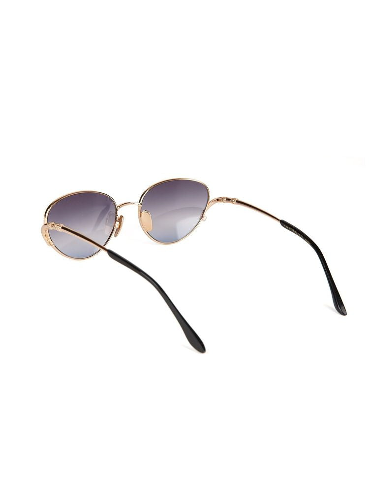 Ana Hickmann Ah3354 Metal Aviator Sunglasses — Gold