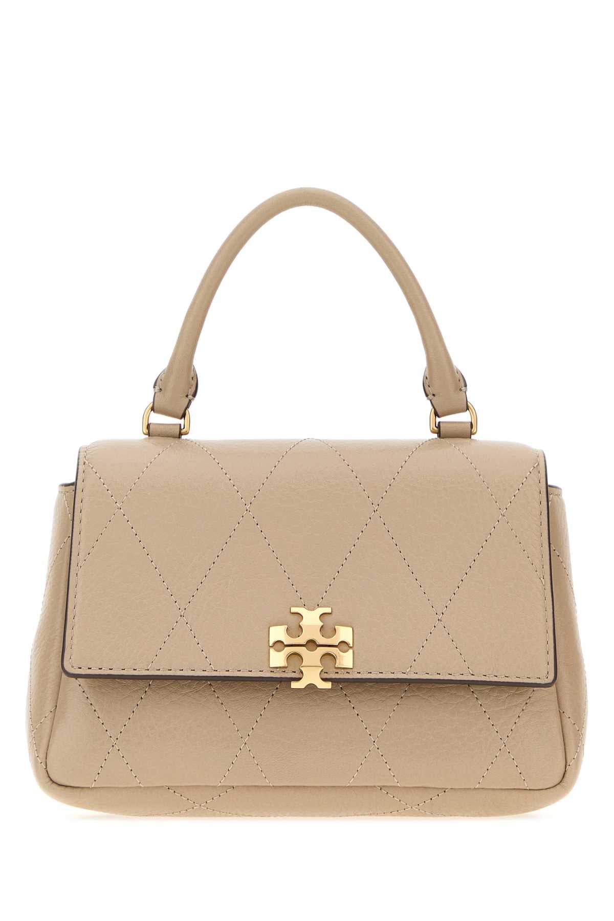 Tory Burch Charlie Top Handle Bag — Beige