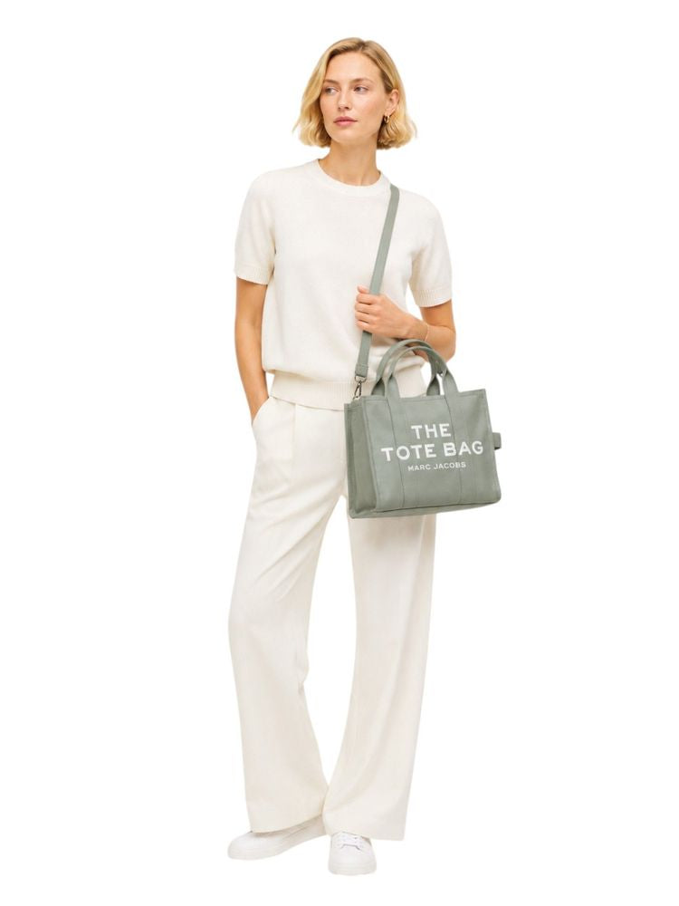 Marc Jacobs Logo-Embroidered Cotton Tote Bag — Gray