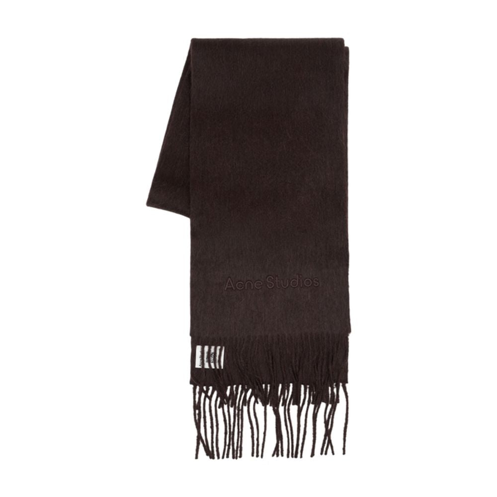 Acne Studios Wool Fringed Scarf — Brown Scarfs