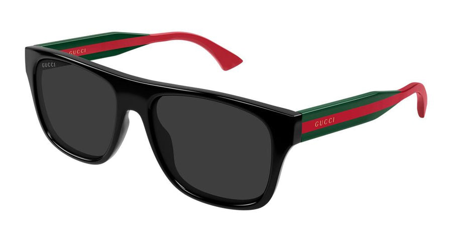 Gucci Gg2119s Web-Striped Acetate Sunglasses — Black
