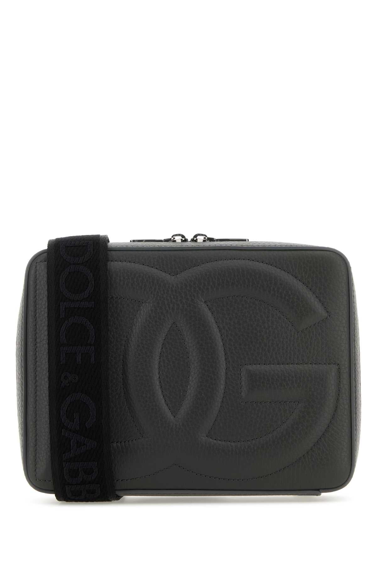 Dolce & Gabbana Quilted Deer Leather Shoulder Bag — Gray