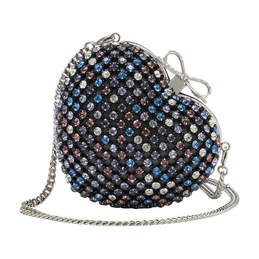 Self-Portrait Crystal-Encrusted Clutch — Black Metal