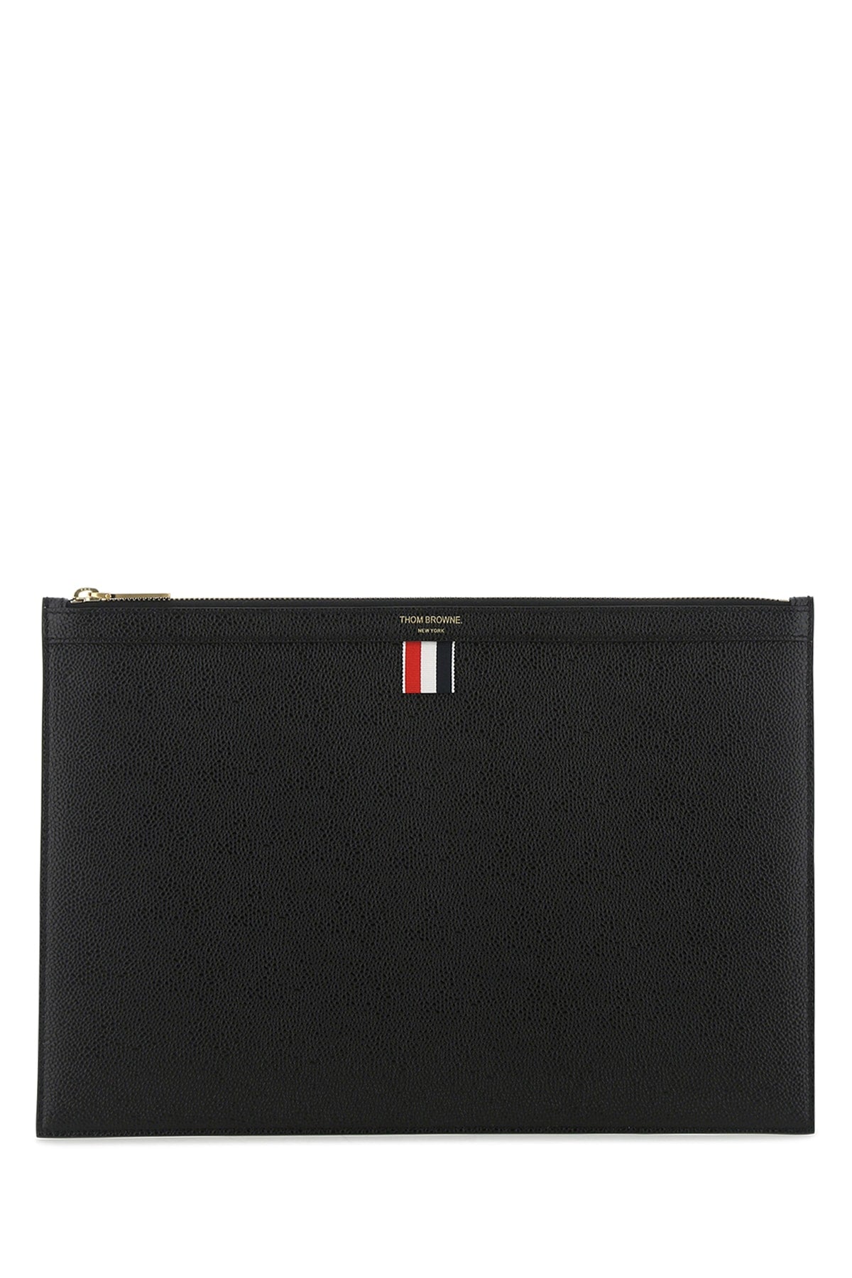 Thom Browne Calf Full Grain Leather Wallet — Black Self