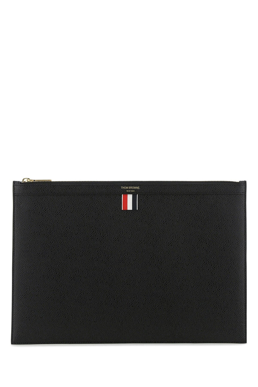 Thom Browne Calf Full Grain Leather Wallet — Black Self