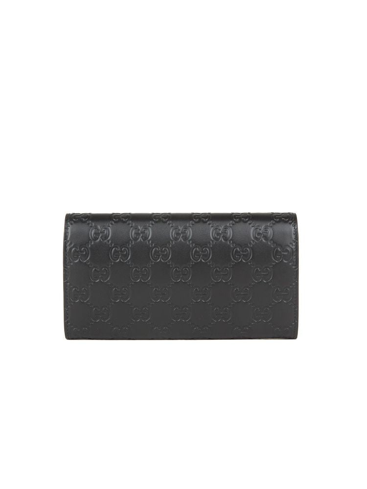 Gucci Gg Signature Embossed Calf Leather Wallet — Black